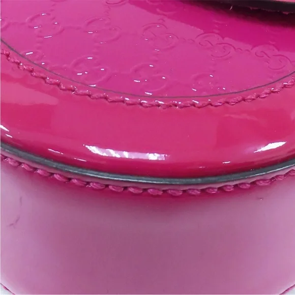 RARE Pink GUCCI Microguccissima Patent Leather Nice Messenger Shoulder Bag - Picture 10 of 10